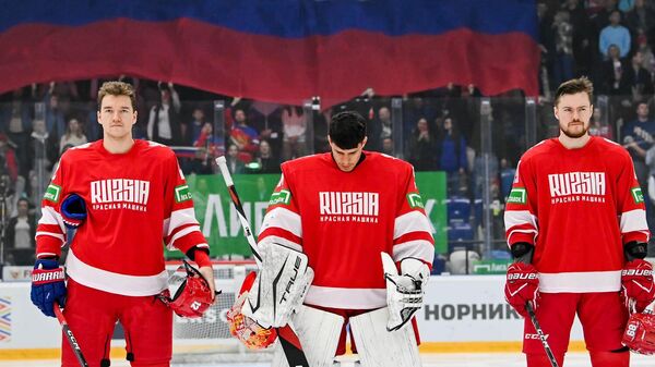 Хоккеисты сборной Россия 25 перед матчем