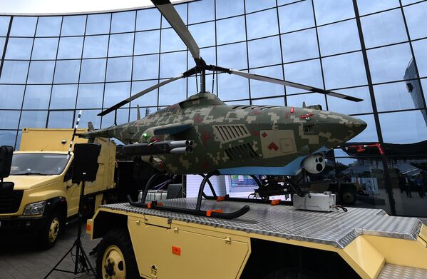 Разведывательно-ударный беспилотный комплекс Hunter белорусского производства на 11-й международной выставке вооружения и военной техники MILEX-2023 в Минске