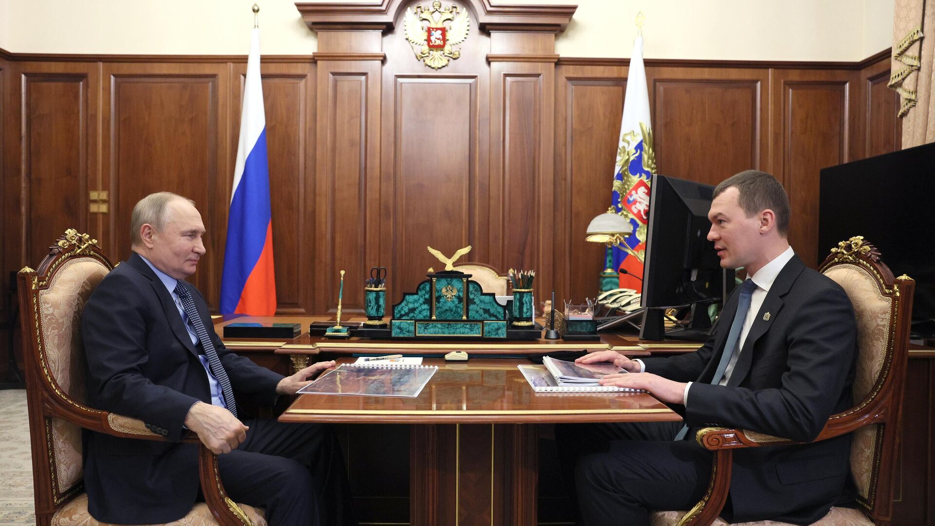 Russian President Vladimir Putin met with the Governor of the Khabarovsk Region M. Degtyarev - RIA Novosti, 1920, 18.05.2023