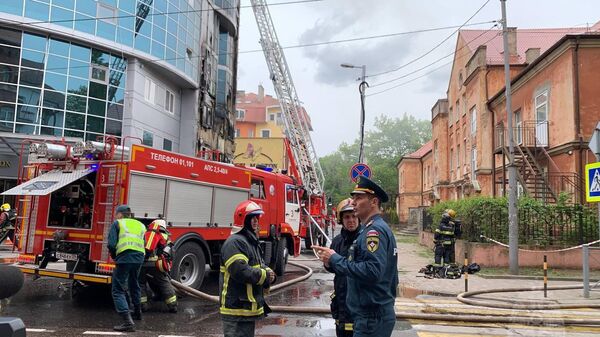 Пожар в отеле Мартон Палас в Калининграде