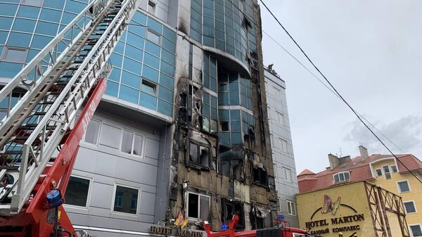 Пожар в отеле Мартон Палас в Калининграде