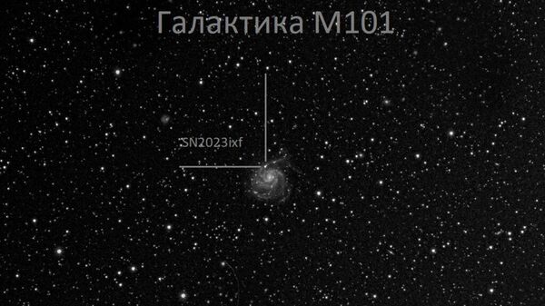 Вспышка сверхновой SN 2023ixf в галактике М101, которую засняли участники Астрономического сообщества БФУ им. И. Канта