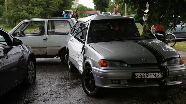 Машины, поврежденные в результате атаки ДРГ, в Белгородской области