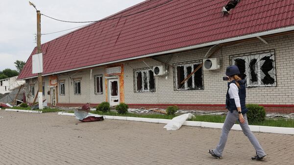 Здание, разрушенное в результате атаки ДРГ, в Белгородской области