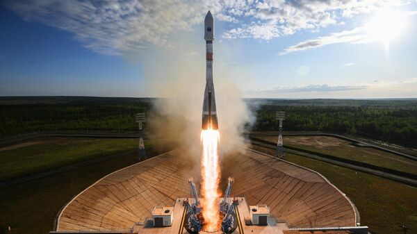 Старт ракеты Союз-2.1а со спутником  Кондор-ФКА с космодрома Восточный
