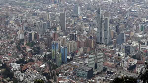 Вид на центр Боготы, Колумбия