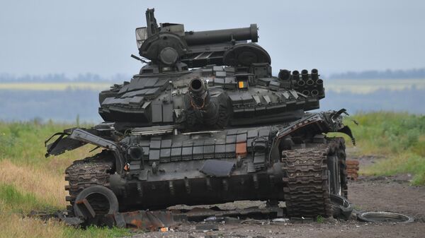 Уничтоженный танк ВСУ. Архивное фото
