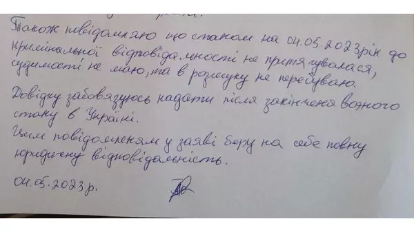Заявления гражданки Украины, которая планировала вывозить из новых регионов детей, оставшихся без попечения родителей Заявления гражданки Украины, которая планировала вывозить из новых регионов детей, оставшихся без попечения родителей