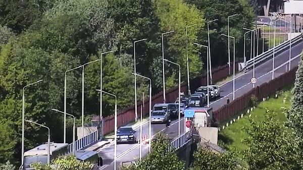 Автомобиль россиян, которые пытались пересечь польско-белорусскую границу. Кадр камеры видеонаблюдения