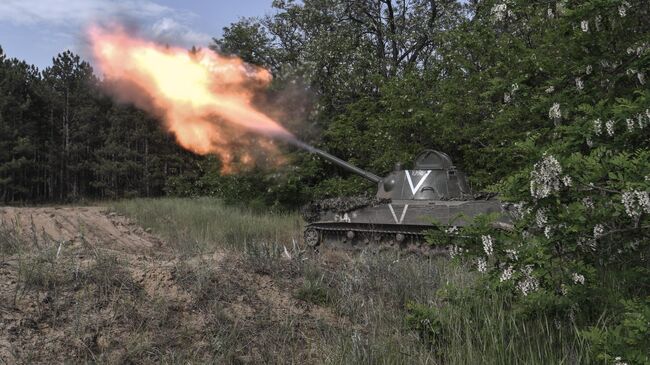 Боевая работа самоходной артиллерийско-миномётной установке 2С9 Нона-С в зоне проведения спецоперации