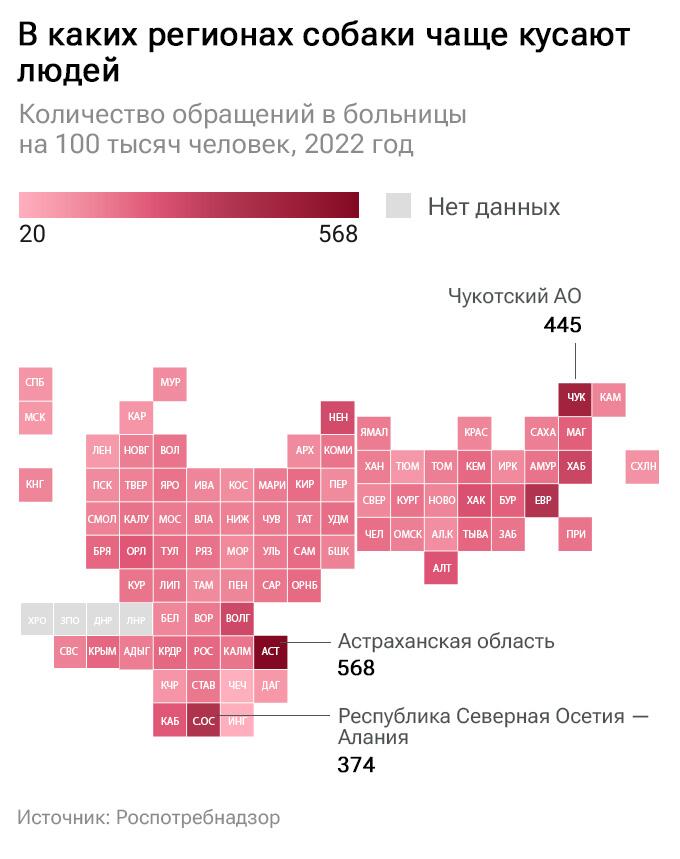 В каких регионах собаки чаще кусают людей В каких регионах собаки чаще кусают людей