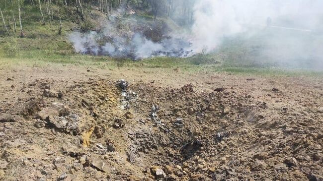 Место падения неопознанного объекта в Калужской области