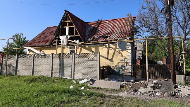 Последствия обстрела Куйбышевского района Донецка