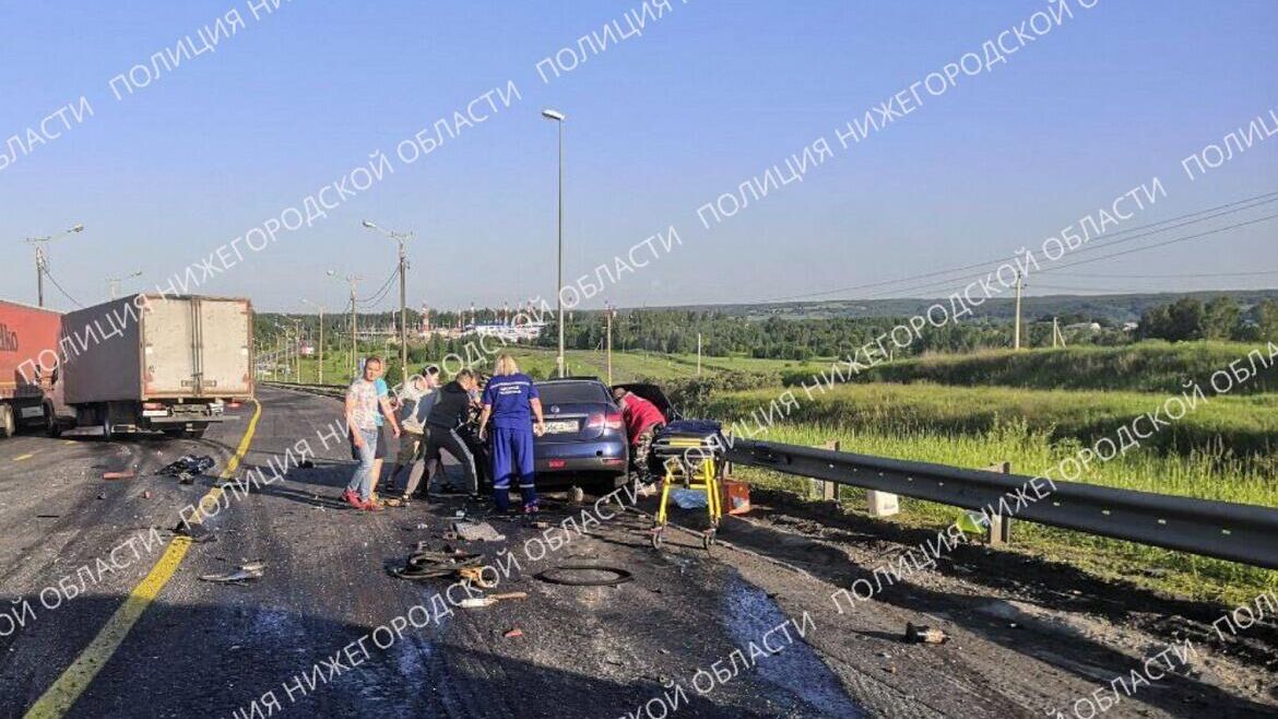 ДТП на 554-м километре автодороги Москва — Уфа в Воротынском районе Нижегородской области - РИА Новости, 1920, 03.06.2023