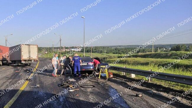 ДТП на 554-м километре автодороги Москва — Уфа в Воротынском районе Нижегородской области