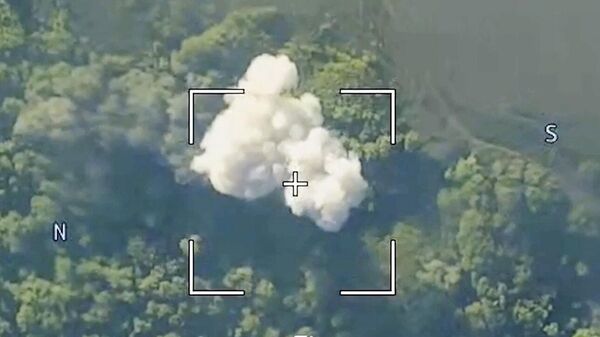 Кадр видео уничтожения украинских террористов в районе Шебекино