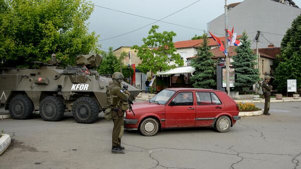 Солдаты НАТО в Звечане на севере Косово