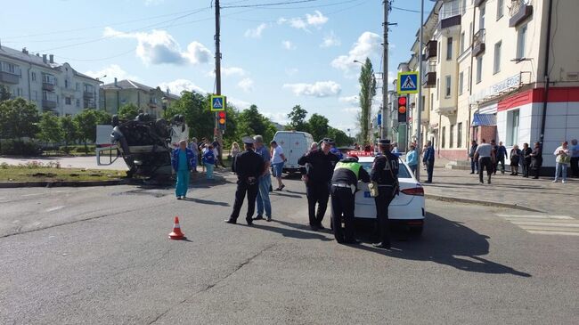 На месте ДТП со скорой помощью в Липецке