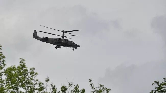 Ударный вертолет Ка-52 в зоне проведения специальной военной операции