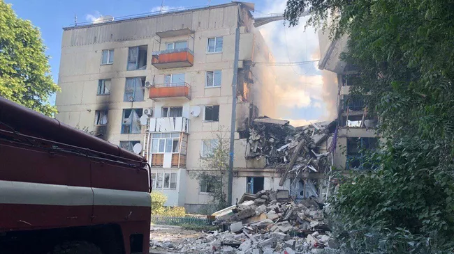 Последствия обстрела Кременной со стороны ВСУ
