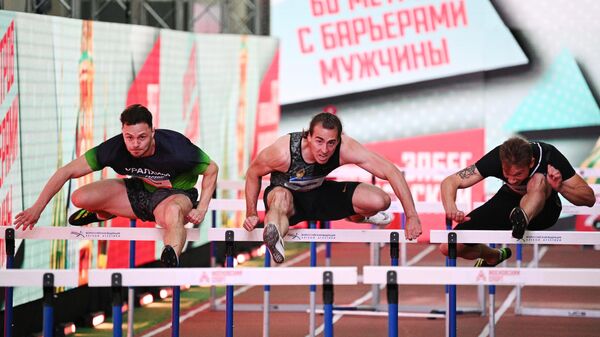 Слева направо: Филипп Шабанов (Россия), Сергей Шубенков (Россия) и Анатолий Киселев (Россия)