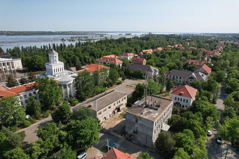 Ситуация с подтоплением в Новой Каховке