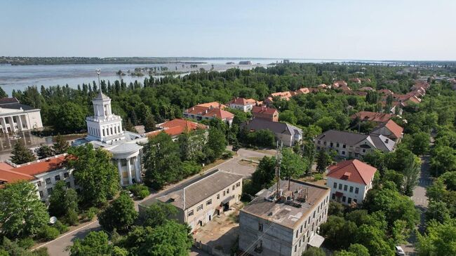 Ситуация с подтоплением в Новой Каховке