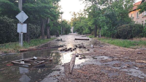 Затопленные улицы в Новокаховском городском округе