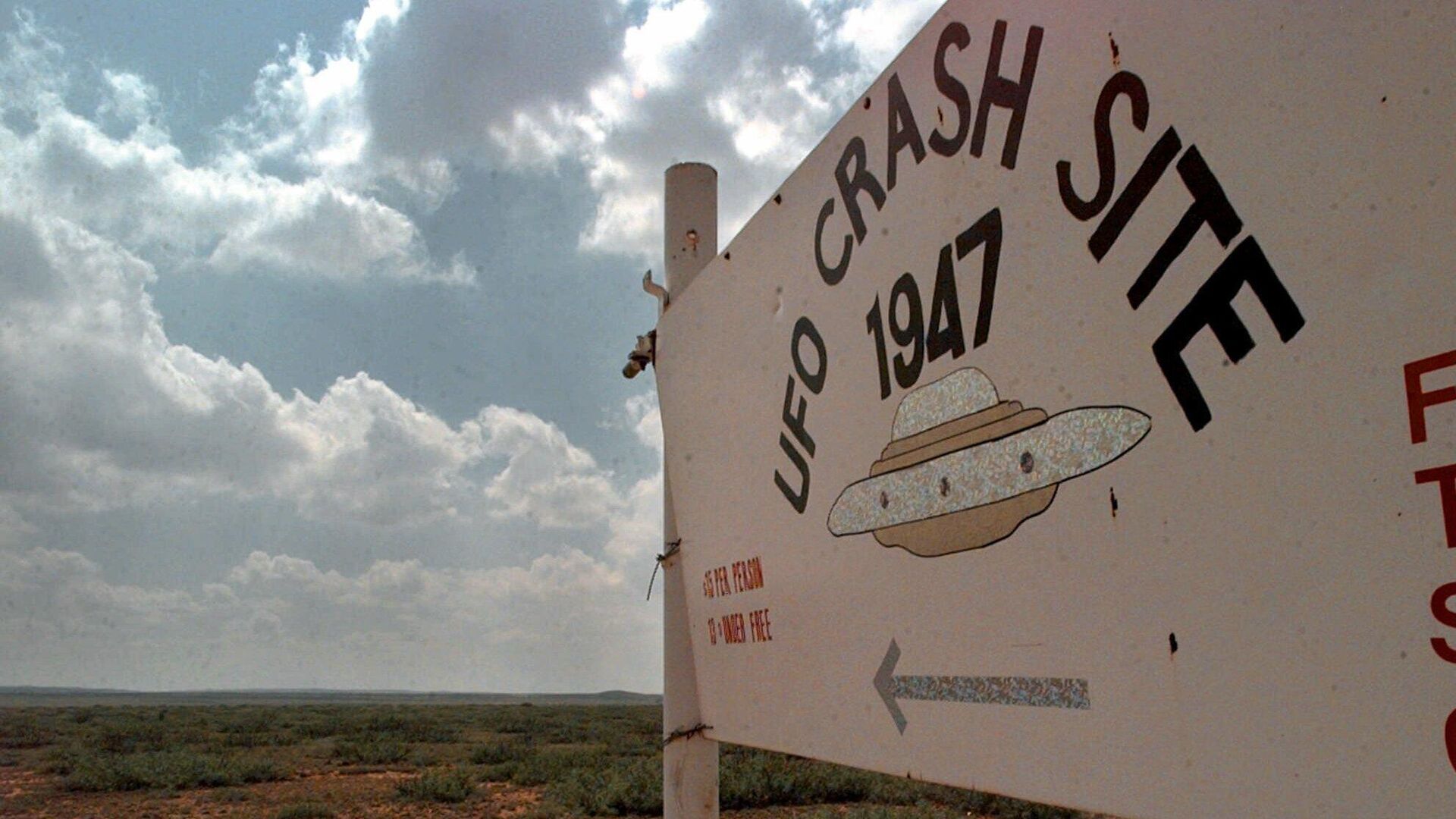 Πινακίδα Εκδρομές στο σημείο συντριβής ενός UFO το 1947 στο Roswell, Νέο Μεξικό, ΗΠΑ - RIA Novosti, 1920, 06/07/2023
