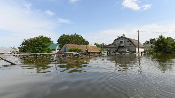 Садовые участки в населенном пункте Корсунка, затопленные в результате разрушения Каховской ГЭС