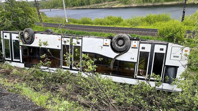 На месте ДТП с рейсовым автобусом в Мурманской области