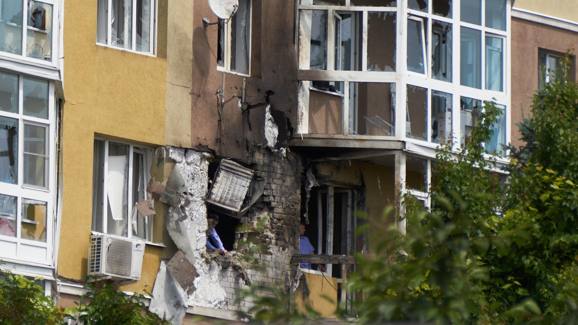 Жилой дом в центре Воронежа, пострадавший в результате атаки беспилотника - РИА Новости, 1920, 09.06.2023