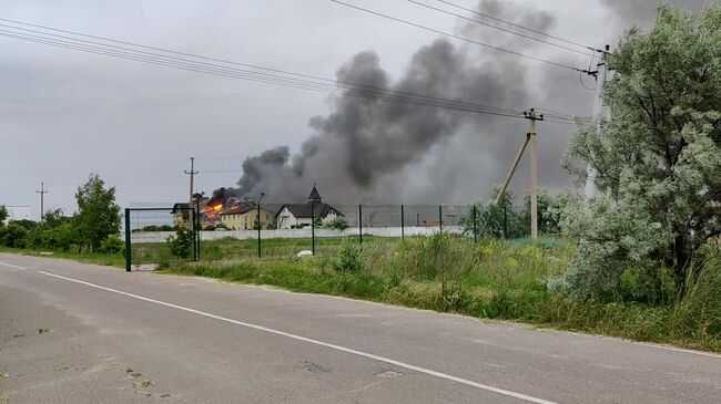 Последствия удара по Арабатской стрелке в Херсонской области