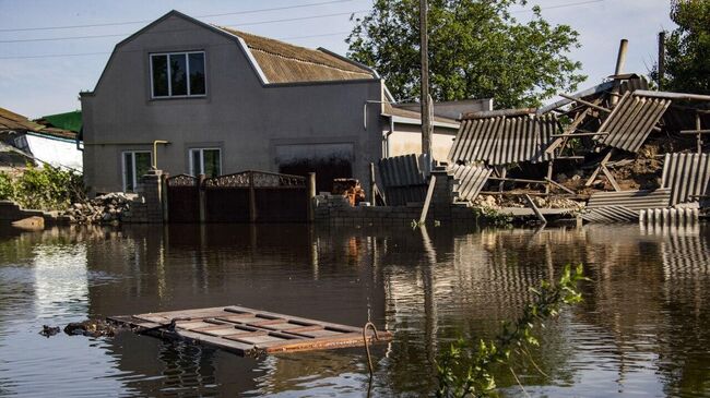 Затопленное село Корсунка в Херсонской области