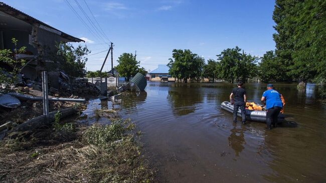 Затопленное село Корсунка в Херсонской области