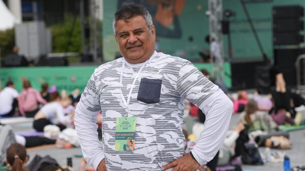 Президент Индийского культурно-национального центра Сита Сэмми Котвани на IX Himalaya Международном фестивале йоги в парке Музеон в Москве