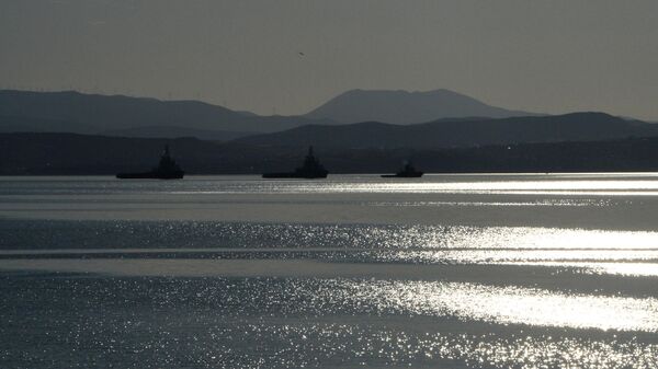 Корабли в заливе Эгейского моря