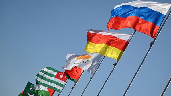 Флаги государств - участников международного экономического форума ПМЭФ-2023