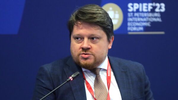 Заместитель Министра экономического развития Российской Федерации Дмитрий Вахруков на ПМЭФ-2023