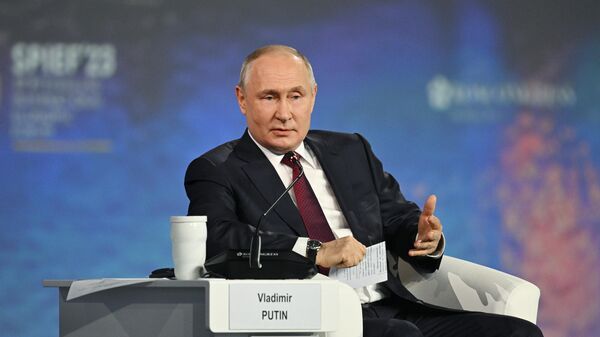 Президент РФ Владимир Путин на пленарном заседании Петербургского международного экономического форума
