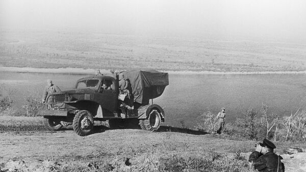 Катюша на правом берегу Днепра. Октябрь 1943 года. Архивное фото 