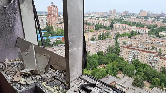 Последствия обстрела Донецка