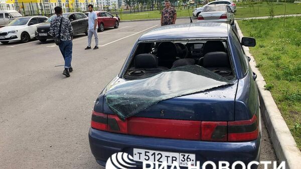 Последствия взрыва боеприпаса на окраине Воронежа