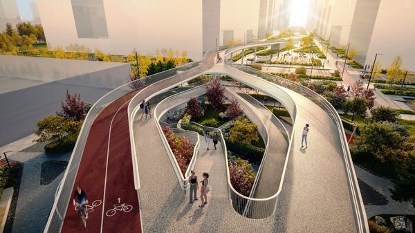 Пешеходный мост в московском районе Очаково-Матвеевское Пешеходный мост в московском районе Очаково-Матвеевское