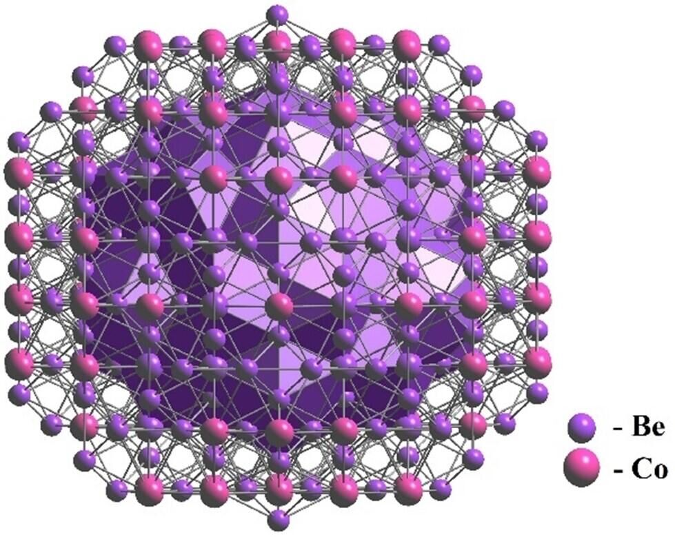 Фрагмент строения одного из исследованных интерметаллидов – соединения кобальта и бериллия - РИА Новости, 1920, 28.06.2023