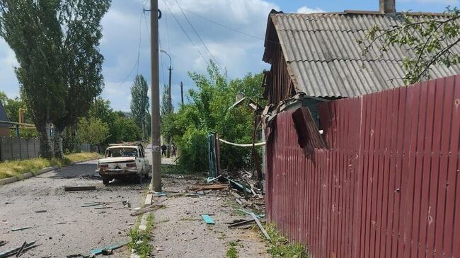 Последствия обстрела города Ясиноватая