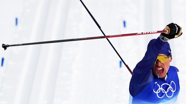 Ийво Нисканен (Финляндия) на финише дистанции индивидуальной гонки на 15 км классическим стилем среди мужчин на XXIV зимних Олимпийских играх 2022