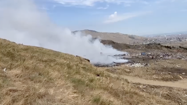 Пожар на свалке в Махачкале