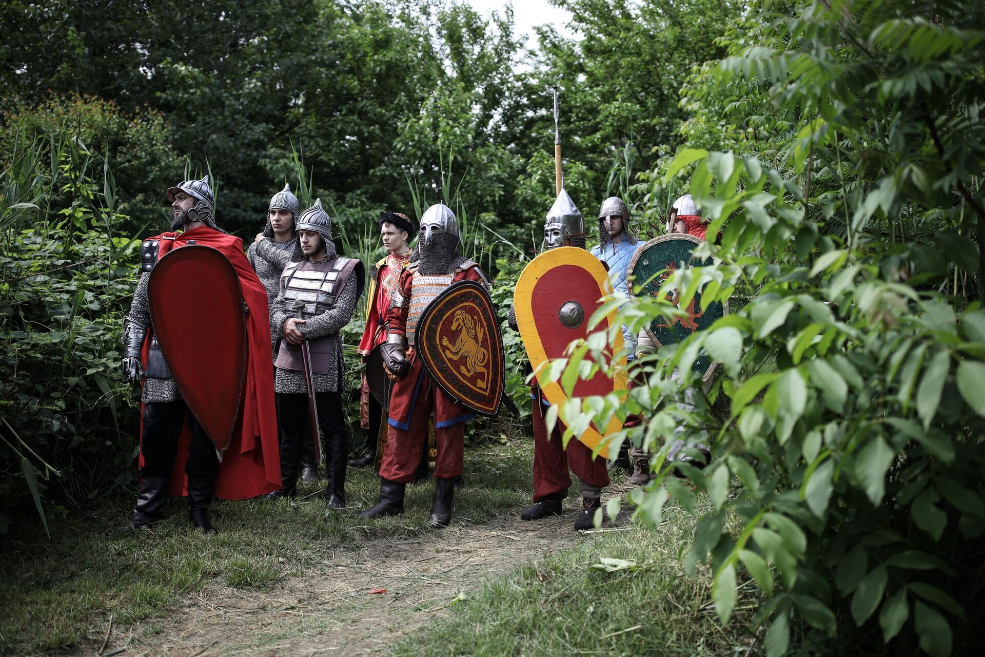 Участники реконструкции Невской битвы - РИА Новости, 1920, 14.07.2025