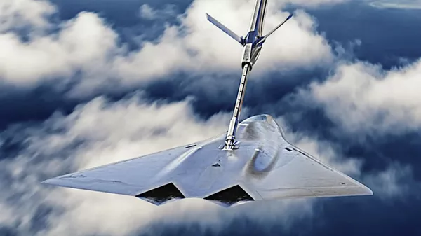 Концептуальное изображение дозаправки боевого самолета поколения NGAD разработки Lockheed Martin
